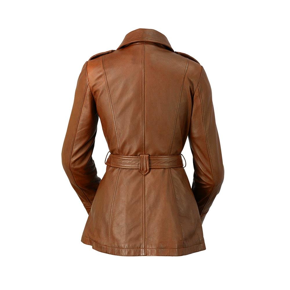 Traci - Women's Leather Trench Coat Jacket - Choice Of Colors - WBL1087-FM