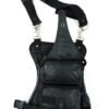 Black Leather Multi Pocket Thigh Bag with Gun Holster Pocket - SKU DS5850-DS Black Leather Multi Pocket Thigh Bag with Gun Holster Pocket - SKU DS5850-DS