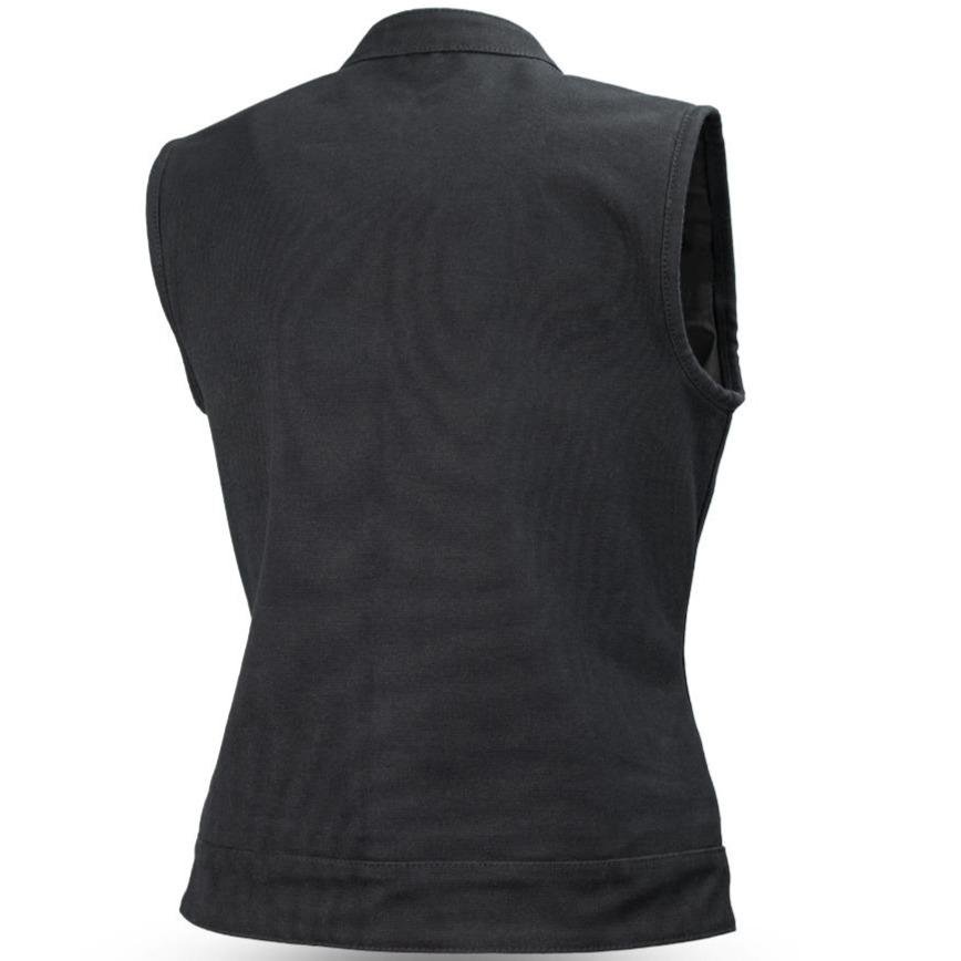 Women's Canvas Vest - Concealed Carry - Club Style - Ludlow - FIL516CNVS-FM