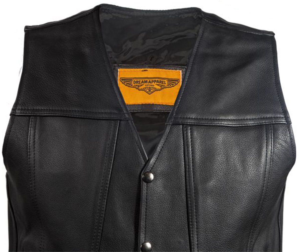 A Men's Classic Motorcycle Club Vest - Leather - Concealed Carry Pockets - MV8014-DL