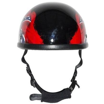 Novelty Motorcycle Helmet - Rebel Flag - Confederate - Shorty - H401-REBEL-DL Novelty Motorcycle Helmet - Rebel Flag - Confederate - Shorty - H401-REBEL-DL