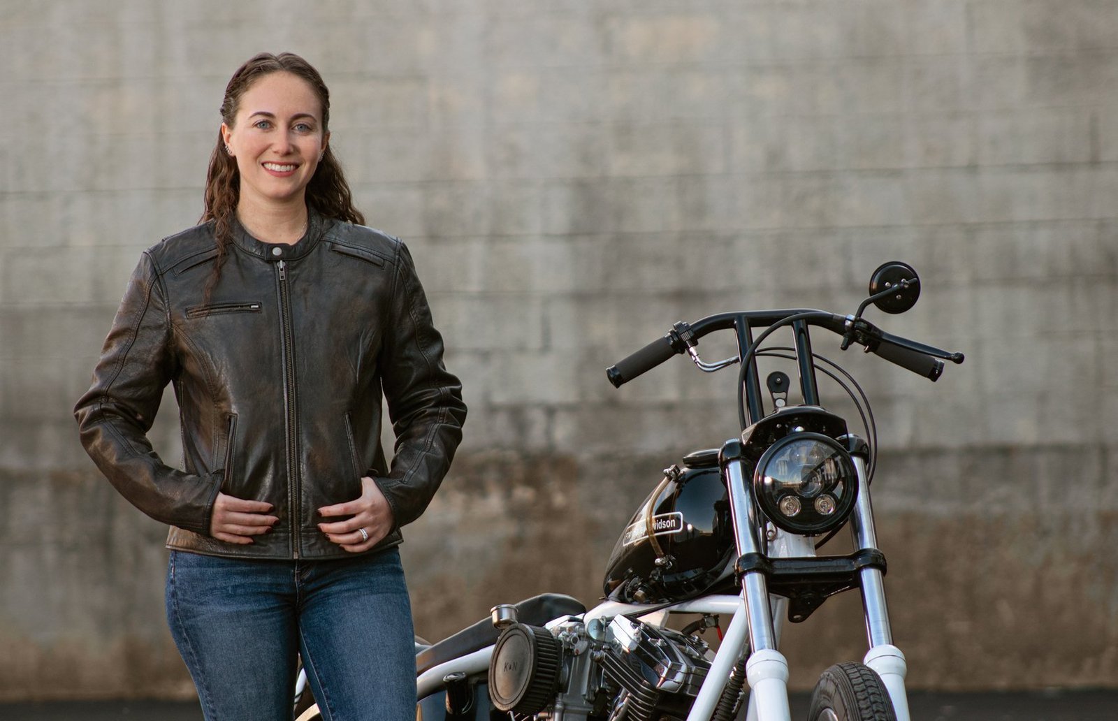 Leather Motorcycle Racing Jacket - Women's - Distressed - Trickster - FIL164SDC-FM
