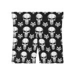 Angry Skulls - White on Black - Women's Biker Shorts