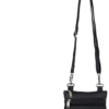 Leather Belt Bag - Black - Zipper Pockets - Handbag - BAG32-DL