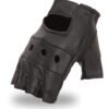 Two Pair of Fingerless Leather Gloves - Biker Gloves - SKU FI160GL-FM