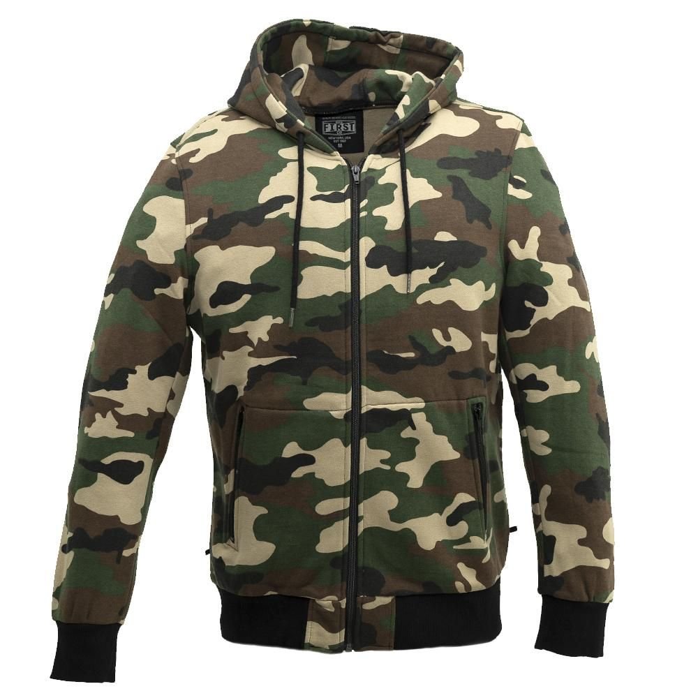 Hoodie - Men's Hoodie With Zipper - Choice of Blue Camo or Green Camo - SKU FIM481H-FM