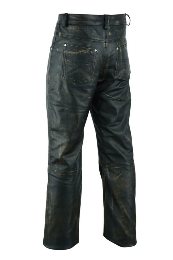 Leather Pants - Men's - Distressed Brown - Five Pockets - Motorcycle - C500-12-NK-DL
