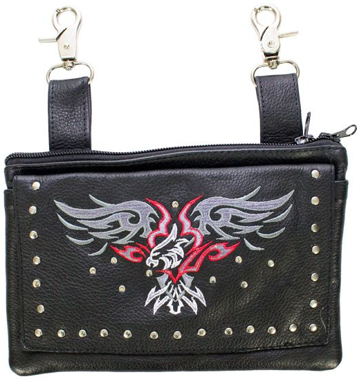 Leather Belt Bag - Red - Eagle Design - Handbag - BAG35-EBL3-RED-DL