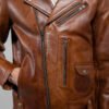 Men's Leather Motorcycle Jacket - Red Ford - Sid - WBM2803-FM
