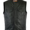 Leather Motorcycle Vest - Men's - Gun Pockets - Up To 12XL - Big and Tall - DS187-DS