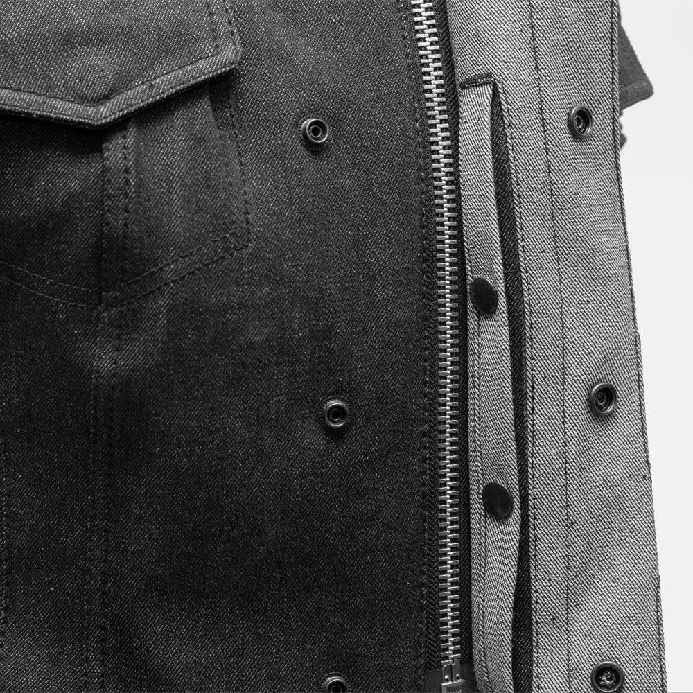 Denim Motorcycle Vest - Women's - Black - Ludlow - FIL516DM-FM
