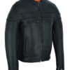 Leather Motorcycle Jacket - Men's - Biker - Up To 8XL - Racer - DS701-DS