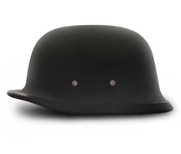 Novelty Motorcycle Helmet - Dull Flat Black - German - 1004B-DH