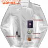 Leather Motorcycle Jacket - Men's - Police Style - Big and Tall - DS712TALL-DS
