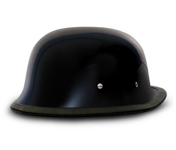 Novelty Motorcycle Helmet - High Gloss Black - German - 1004A-DH