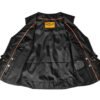 Leather Motorcycle Vest - Women's - Studs - Conchos - Zipper - N-LV8505-11-DL