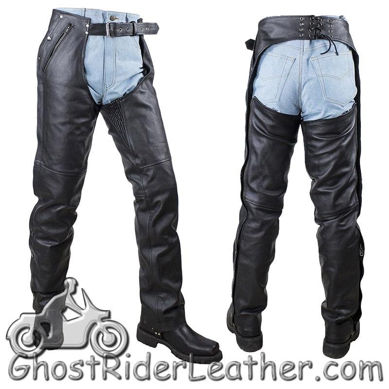 Leather Chaps - Men's or Women's - Removable Liner - Split Leather - C4334-04-DL