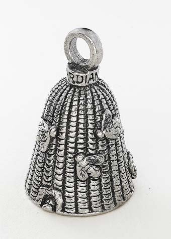 Bee Skep - Pewter - Motorcycle Guardian Bell - Made In USA - SKU GB-BEE-SKEP-DS
