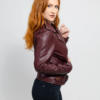 Leather Motorcycle Jacket - Women's - Choice of 5 Colors - Rebel - WBL1390-WB