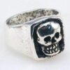 Giant Skull Ring - Antique Silver Plated - Biker Jewelry - Biker Ring - R17-DS