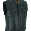 Leather Motorcycle Vest - Men's - Up To Size 8XL - Diamond Quilting - Big and Tall - DS199-DS Leather Motorcycle Vest - Men's - Up To Size 8XL - Diamond Quilting - Big and Tall - DS199-DS