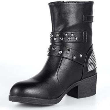 Motorcycle Boots - Women's - Studded - Zippered - Buckled - MR-BTL7001-DL