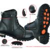 Men's Black 6 Inch Motorcycle Boots - Perforated - Medium or Wide - Side Zipper - Plain Toe - DS9731-DS