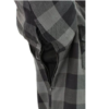 Flannel Motorcycle Shirt - Men's - Armor - Up To Size 5XL - Gray Black Plaid - SHR12-CC-DL