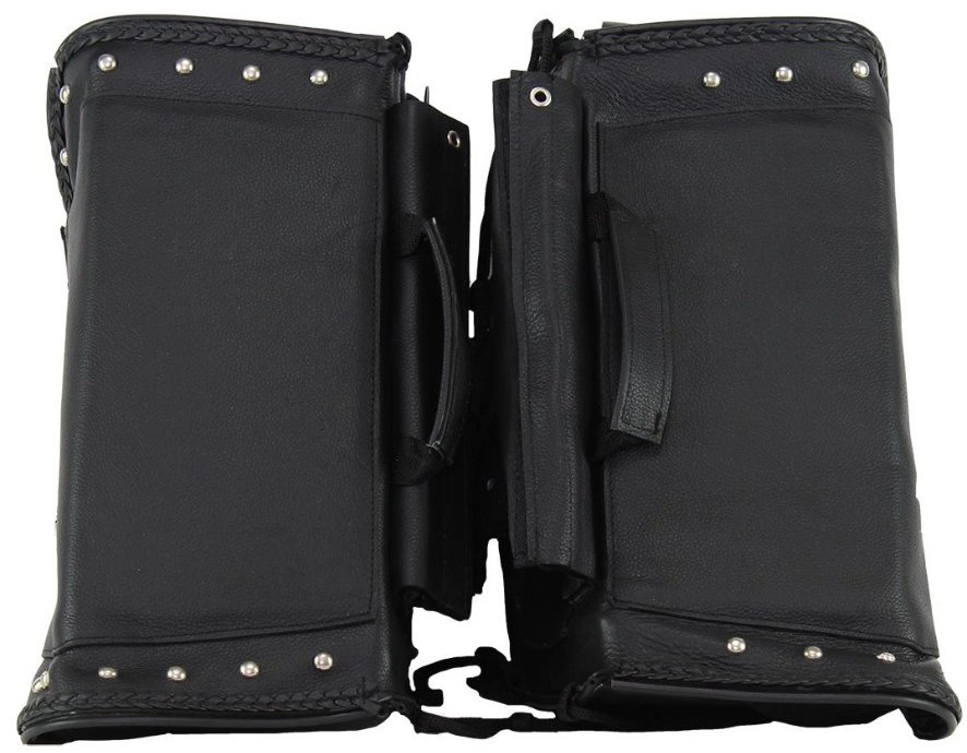 Saddlebags - Leather - Studs - Motorcycle Luggage - SD4065-NEW-LEATHER-DL