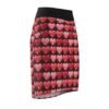 Puffy Hearts - Reds Pinks on Black - Women's Pencil Skirt (AOP)