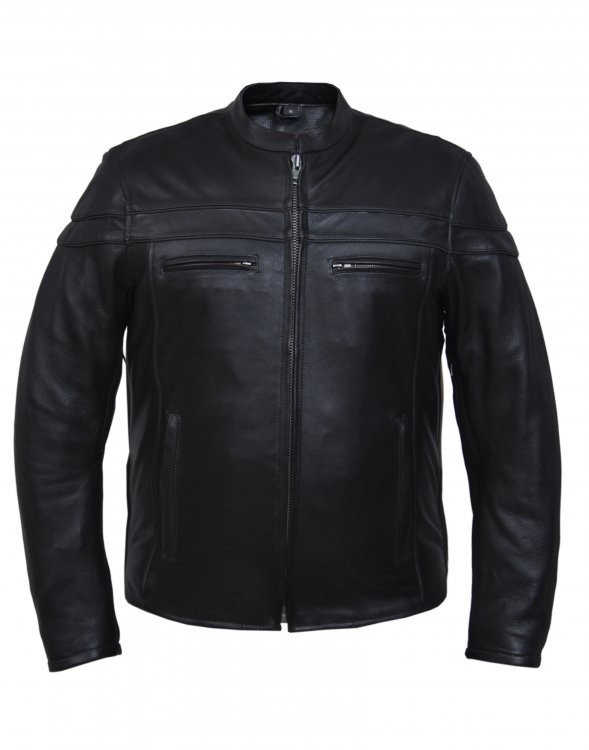 Leather Motorcycle Jacket - Men's - Racer Style - 6037-00-UN