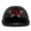 Novelty Motorcycle Helmet - Tribal Red Rose - Eagle Shorty - 6002SFR-DH