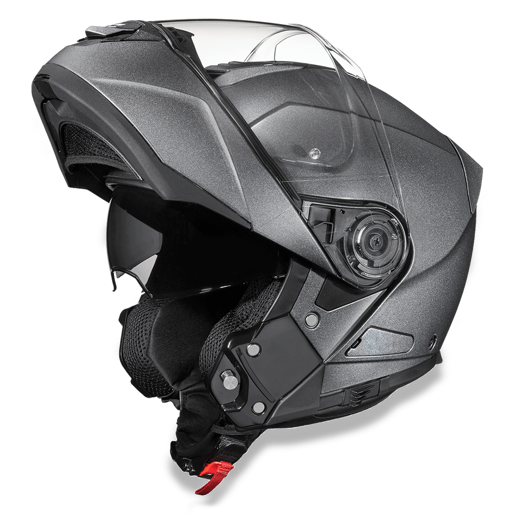 DOT Motorcycle Helmet - Gun Metal Gray Metallic - Modular - Full Face - MG1-GM-DH