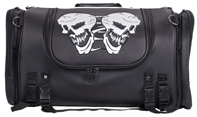 Motorcycle Sissy Bar Bag with Reflective Skulls - Large - Trunk Bags - SB84-SKULL-DL