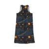 Cat in the Night Sky - Dark Blues Orange Gold Multi Color - Women's Racerback Dress