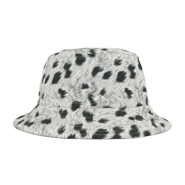 Faux Cow Fur Print Pattern - Black on White - Biker Bucket Hat