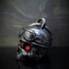 Motorcycle Helmet Skull Diamond - Pewter - Motorcycle Gremlin Bell - Made In USA - SKU BB76-DS