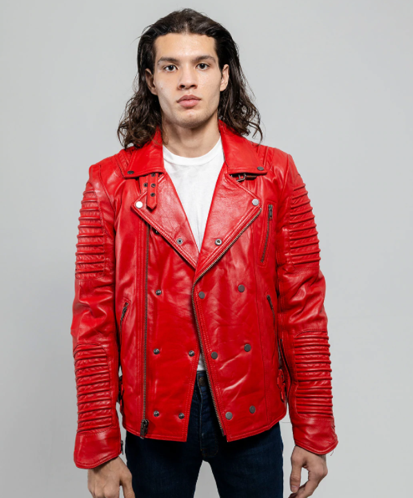 Leather Fashion Biker Jacket - Men's - Six Colors - Brooklyn - WBM2806-FM