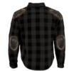Flannel Motorcycle Shirt - Men's - Armor - Up To Size 5XL - Gray Black Plaid - SHR12-CC-DL