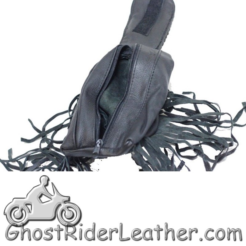 Leather Folding Pouch - Cobra - Fringe - Belt Bag - Motorcycle - AC1007-DL