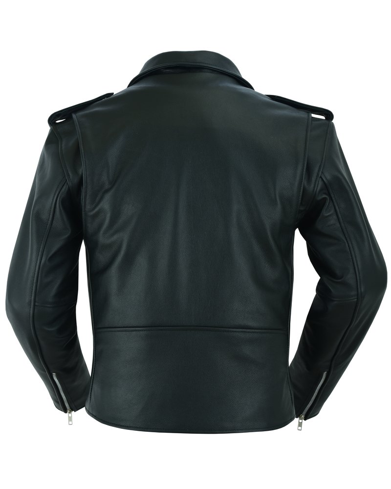 Leather Motorcycle Jacket - Men's - Armored - Up To 12XL - DS761-DS