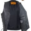 Leather Motorcycle Vest - Men's - Black - 10 Pocket - MV310-88-DL