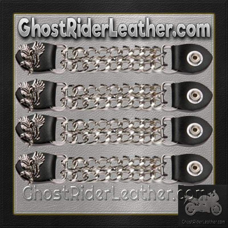 Set of Four Soaring Eagle Vest Extenders with Chrome Chain - AC1098-E-DL