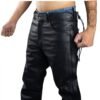 Leather Chap Pants - Men's - Side Zipper - Motorcycle - C1002-88-DL