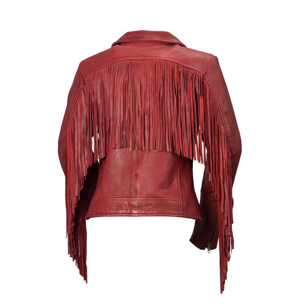 Daisy - Women's Western Leather Jacket With Fringe - Tassels - Choice of Colors - WBL1503