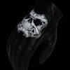 Leather Motorcycle Gloves - Men's - Short - Reflective Skull - Ghost - FI137GEL-FM