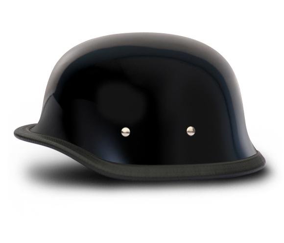 Novelty Motorcycle Helmet - High Gloss Black - Big German - 1005A-DH