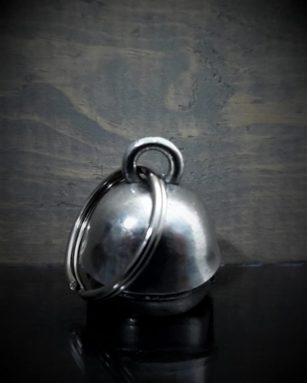 Canadian Helmet Skull - Pewter - Motorcycle Gremlin Bell - Made In USA - SKU BB51-DS