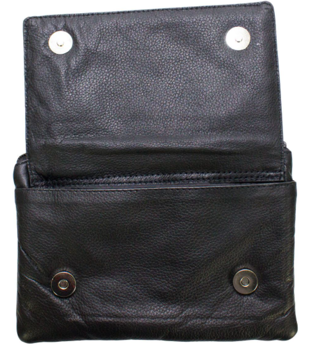 Leather Belt Bag - Black - Plain - Handbag - BAG35-PLAIN-DL