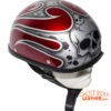 Novelty Motorcycle Helmet - Silver Skulls - Burgundy Flames - H401-D4-BURG-1-DL Novelty Motorcycle Helmet - Silver Skulls - Burgundy Flames - H401-D4-BURG-1-DL